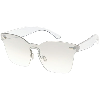 Gafas de sol con montura de cuerno y lentes en tono de color futurista, monocromáticas, modernas y retro de gran tamaño C505