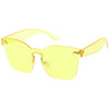 Gafas de sol con montura de cuerno y lentes en tono de color futurista, monocromáticas, modernas y retro de gran tamaño C505