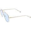 Gafas de sol estilo aviador de metal con lentes planas en tono de color extragrandes de primera calidad C508