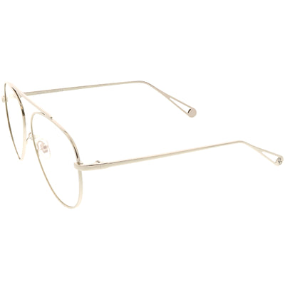 Gafas de aviador de metal con lentes planas transparentes modernas de primera calidad C509