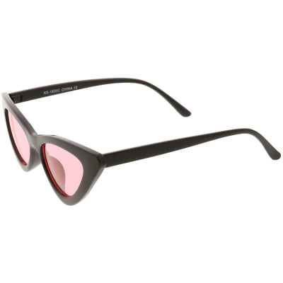 Gafas de sol retro con montura negra y lentes de color de ángulo plano C511 para mujer