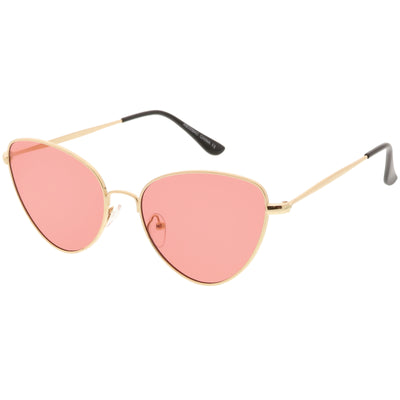 Gafas de sol estilo ojo de gato con lentes planas de colores a la moda retro de los años 90 para mujer C512