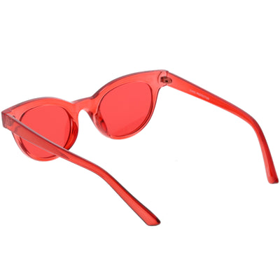 Gafas de sol estilo ojo de gato con lentes planas de color transparente retro para mujer C513