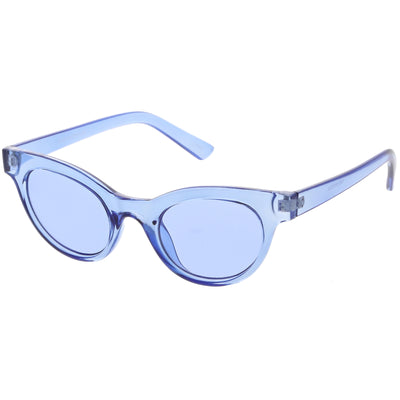 Gafas de sol estilo ojo de gato con lentes planas de color transparente retro para mujer C513