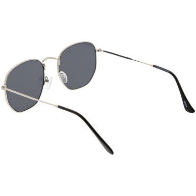 Gafas de sol con lentes hexagonales planas Indie Dapper de inspiración vintage C517