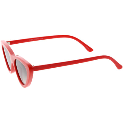 Gafas de sol tipo ojo de gato con lentes planas, delgadas y retro pequeñas - C520