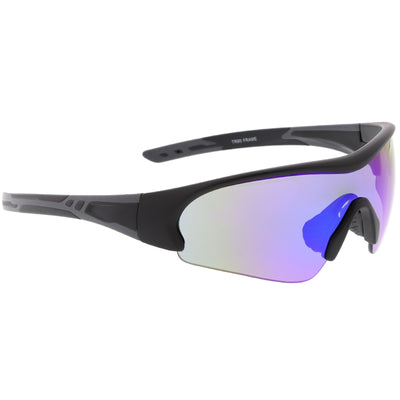 Gafas de sol deportivas TR-90 de medio marco con lentes espejadas C533