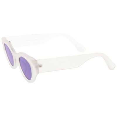 Gafas de sol con lentes planas y espejo ovaladas de moda retro atrevidas C544
