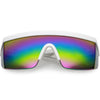 Gafas de sol retro con espejo de arcoíris y parte superior plana C545