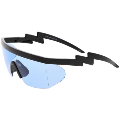 Gafas de sol retro con protección de gafas de medio marco en tono de color con parte superior plana C546