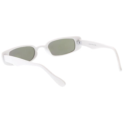 Gafas de sol retro con lentes espejadas rectangulares delgadas de los años 90 C548