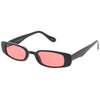 Gafas de sol unisex estilo años 90, estilo retro, rectangulares, finas, con lentes en tono de color, C549