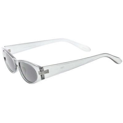 Gafas de sol retro con lentes planas ovaladas estrechas de moda de los años 90 C550