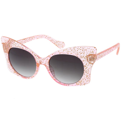 Gafas de sol tipo ojo de gato con purpurina y mariposa extragrandes para mujer C553