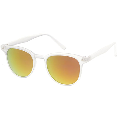 Gafas de sol con lentes espejadas redondeadas P3 con borde de cuernos retro C561