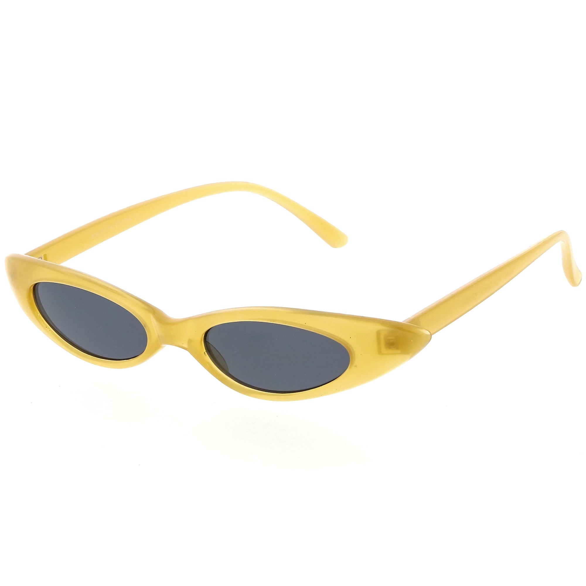 90s Vintage Small Sunglasses Yymobt Y2K Oval Sunglasses - 90s Retro Small Narrow Cat Eye Shades Lightweight Women's Sunglasses Lightweight Fashion Sunglasses