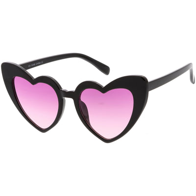 Gafas de sol tipo ojo de gato con forma de corazón y tono de color extragrande para mujer C576