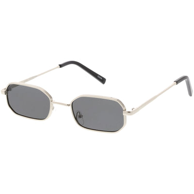 Gafas de sol de metal delgadas geométricas retro pequeñas Dapper de tendencia C596