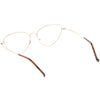 Gafas de ojo de gato con lentes planas transparentes y alambre de metal delgado para mujer C599