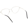 Gafas de ojo de gato con lentes planas transparentes y alambre de metal delgado para mujer C599