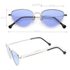 Gafas de sol tipo ojo de gato de moda con lentes tintadas de color metálico delgado C602