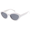 Gafas de sol con lentes planas ovaladas modernas retro para mujer C603
