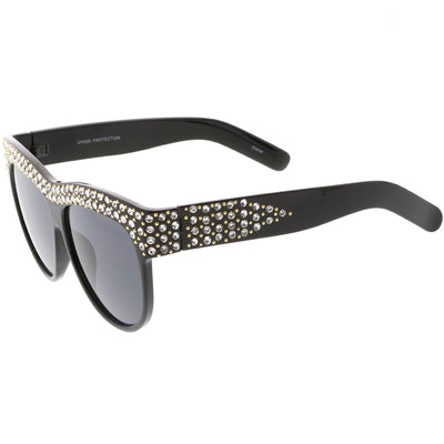 Gafas de sol extragrandes con diamantes de imitación hechas a mano retro para mujer C610