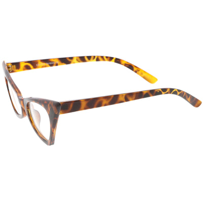 Gafas retro con lentes transparentes de ojo de gato de punta alta para mujer C615