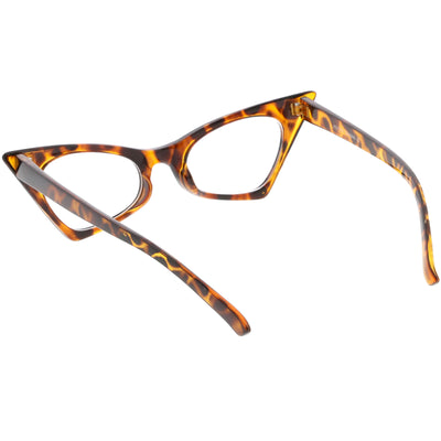 Gafas retro con lentes transparentes de ojo de gato de punta alta para mujer C615