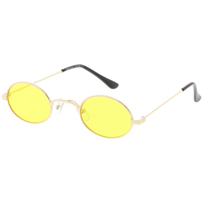 Gafas de sol retro de metal en tono de color ovalado pequeño de los años 90 C616