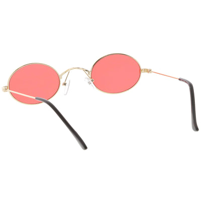 Gafas de sol retro de metal en tono de color ovalado pequeño de los años 90 C616