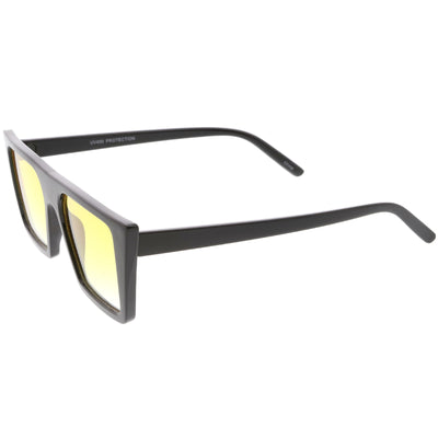 Gafas de sol retro modernas con parte superior plana en tono de color C618