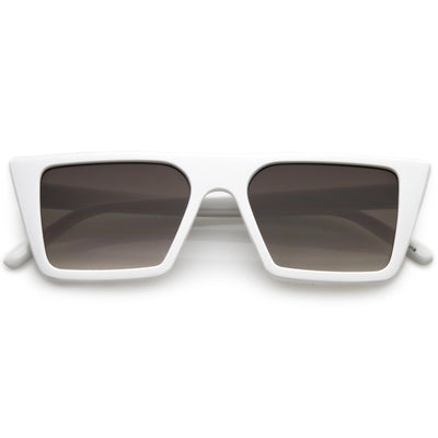 Gafas de sol cuadradas de color neutro con parte superior plana retro C619