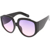 Gafas de sol de gran tamaño con tono de color degradado geométrico para mujer C620