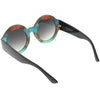 Gafas de sol redondas de dos tonos con purpurina extragrandes para mujer C622