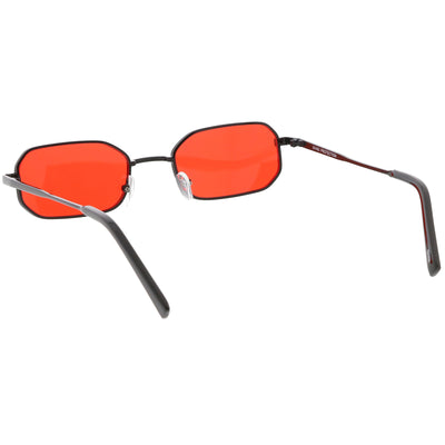 Gafas de sol retro de metal en tono de color microrectangular de los años 90 C625