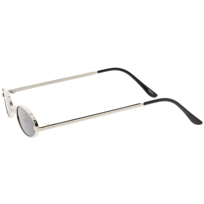 Gafas de sol retro de lentes planas de metal ovaladas pequeñas de los años 90 C626