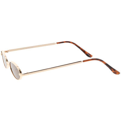 Gafas de sol retro de lentes planas de metal ovaladas pequeñas de los años 90 C626