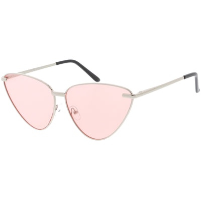 Gafas de sol estilo ojo de gato de metal en tono de color extragrandes para mujer C627