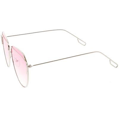 Gafas de sol de aviador con lentes degradados y barra transversal delgada de metal moderno C628