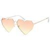 Gafas de sol con forma de corazón de metal geométrico de gran tamaño para mujer C629