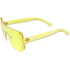 Gafas de sol retro futuristas de gran tamaño con lentes espejadas y escudo C634