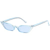 Gafas de sol retro translúcidas finas en tono de ojo de gato para mujer C663