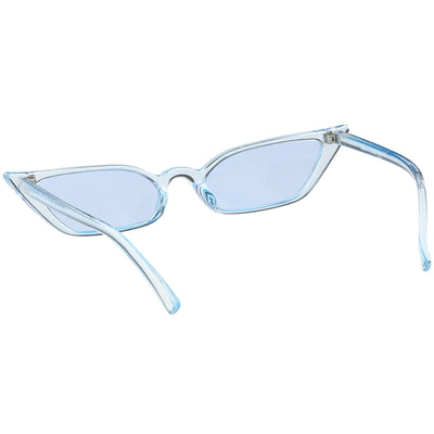 Gafas de sol retro translúcidas finas en tono de ojo de gato para mujer C663