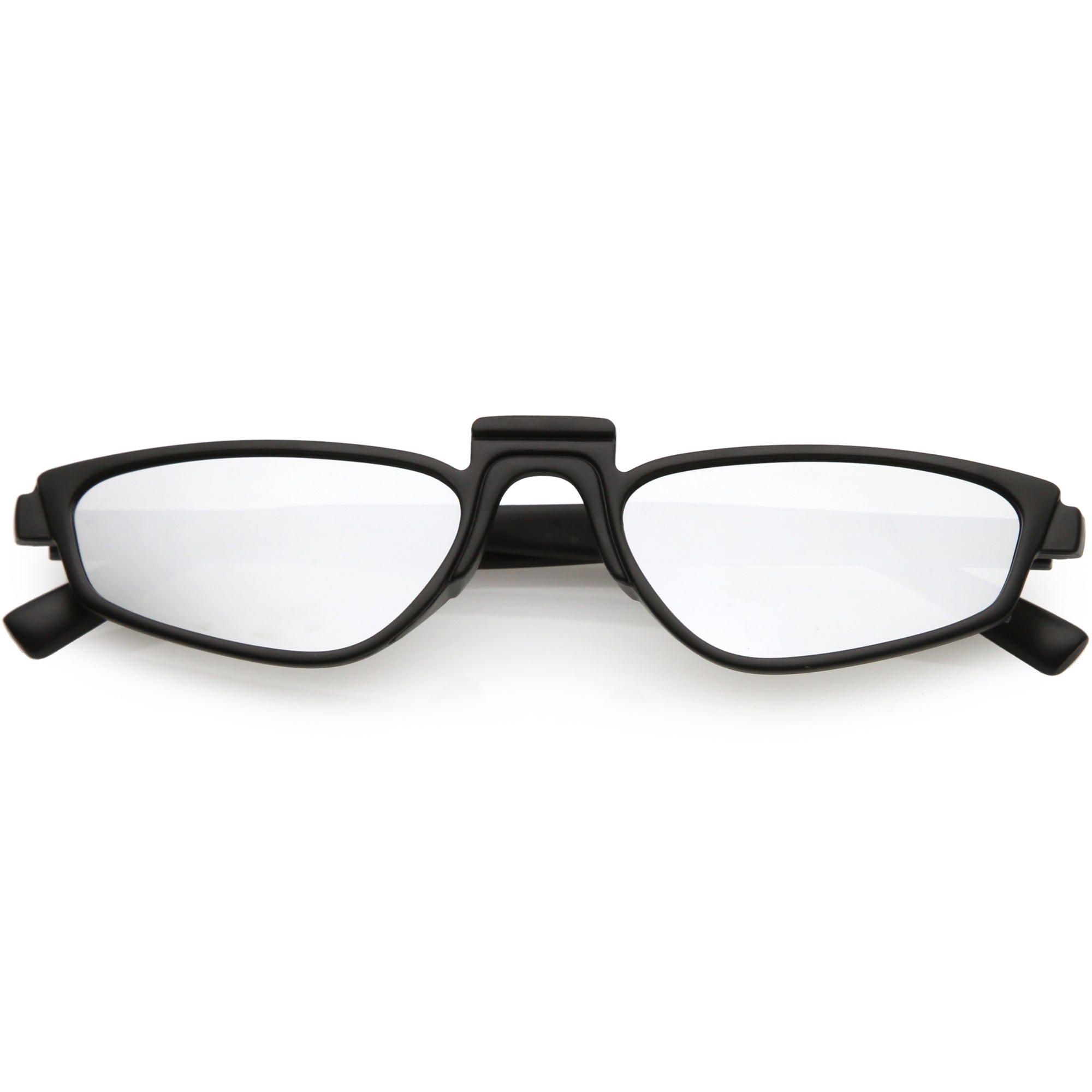 Gafas de sol estilo ojo de gato con lentes espejadas y puente bajo, estilo retro y moderno para mujer C670