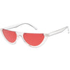 Gafas de sol de corte plano con medio marco en tono de color retro para mujer C685