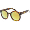 Gafas de sol redondas retro de gran tamaño para mujer con espejo de color y lente neutra C687
