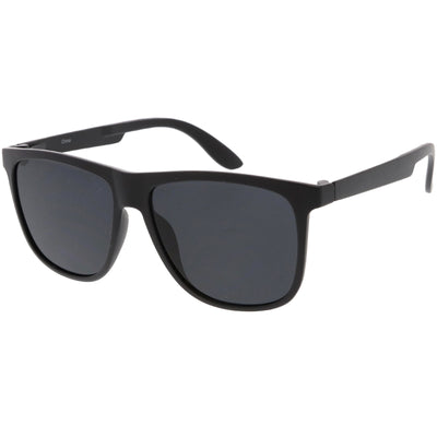 Gafas de sol de aviador con borde de cuerno y lentes planas modernas para hombre C690