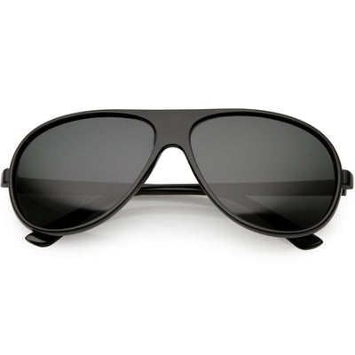 Gafas de sol de aviador con parte superior plana y gran tamaño con lentes polarizadas C702