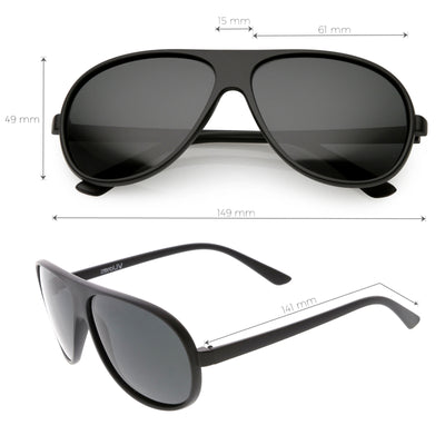 Gafas de sol de aviador con parte superior plana y gran tamaño con lentes polarizadas C702